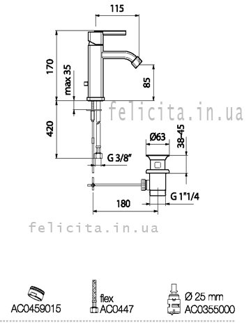 Webert AS830101.015 Купить Webert фото цена схема смесителя