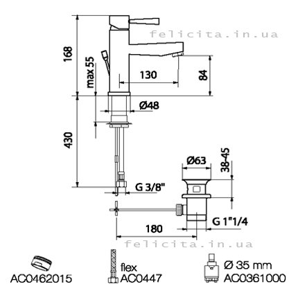 Webert Conic CN830101.015 Купить Webert фото цена схема смесителя