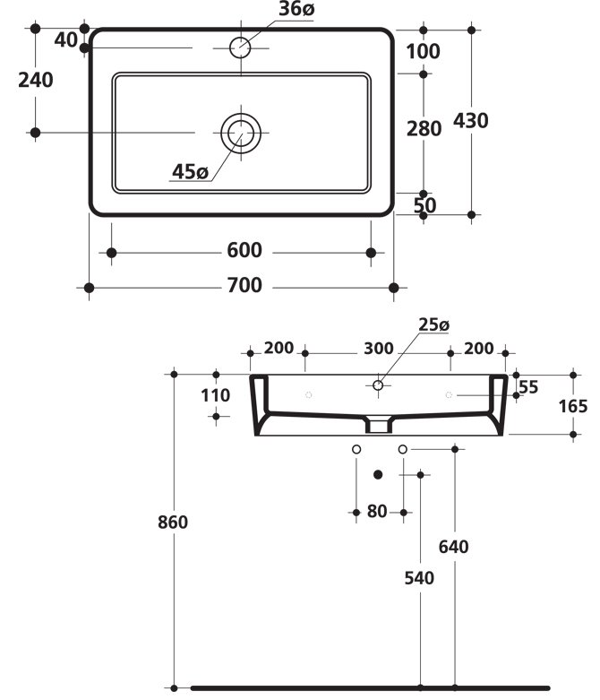 Схема Kerasan умывальник подвесной 3250 70х43 см коллекция EGO Техническая схема Kerasan умывальник подвесной 3250 70х43 см коллекция EGO фото цвет цена грн доставка описание
