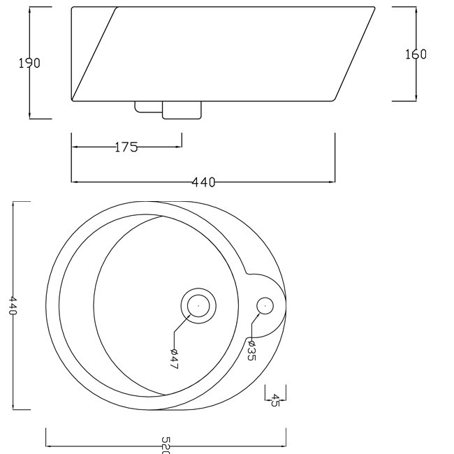 Схема Artceram накладной умыальник L520 44х52 см коллекция Fuori Техническая схема Artceram накладной умыальник L520 44х52 см коллекция Fuori фото цвет цена грн доставка описание