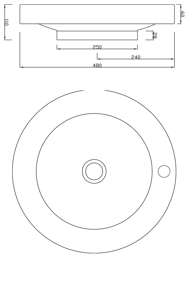 Техническая схема Artceram накладной умывальник L925 48х48 см коллекция Ulahop R фото цвет цена грн доставка описание