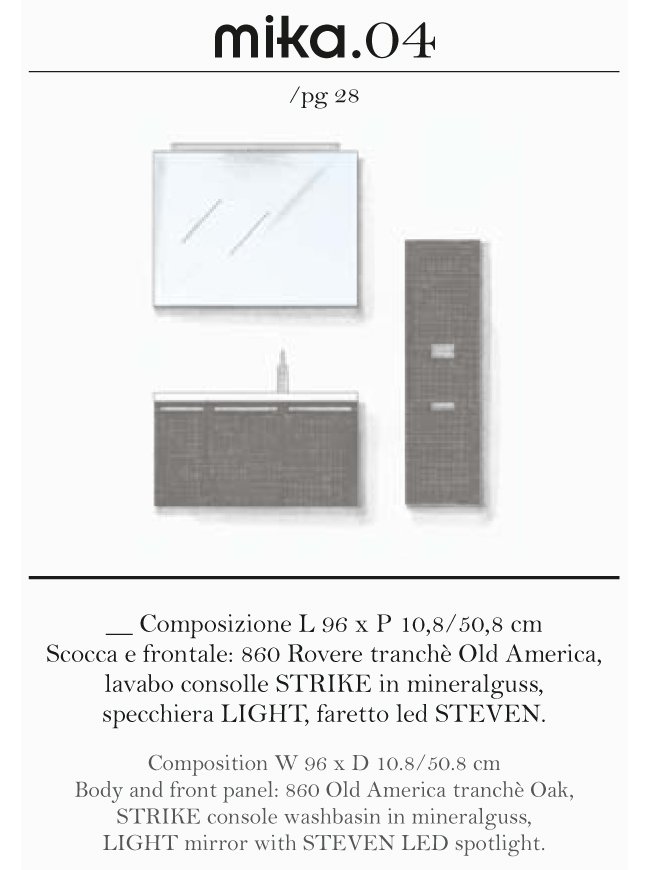 Техническая схема Arbi мебель для ванной подвесная  ширина 96 см коллекция Mika фото цвет цена грн доставка описание