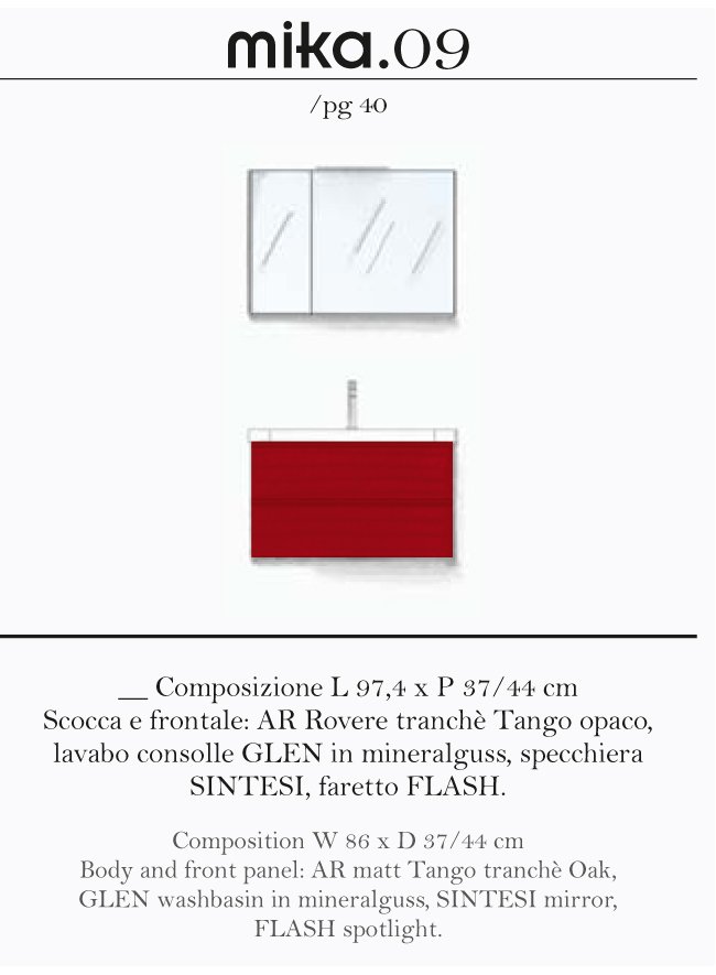 Техническая схема Arbi мебель для ванной подвесная  ширина 97,4 см коллекция Mika фото цвет цена грн доставка описание