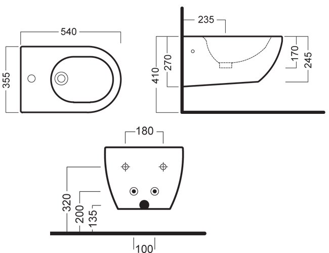 Схема Hatria биде подвесное Y0UX 355х540 мм Grandangolo Техническая схема Hatria биде подвесное Y0UX 355х540 мм Grandangolo фото цвет цена грн доставка описание