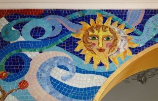 Мозаичные панно: Влюбленные павлины, Восход, Виноградная лоза