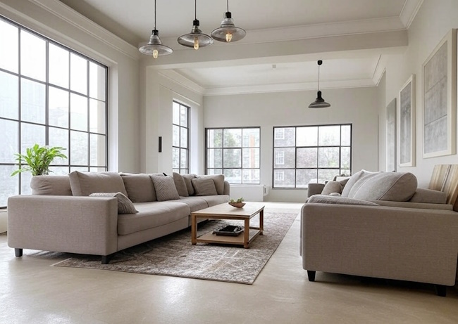 Стильный интерьер с освещением от Felicita