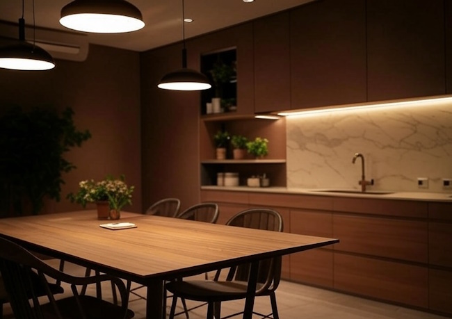 Красивый интерьер с освещением от Felicita