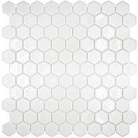 Cтеклянная мозаика Vidrepur Hexagon Colors 100 белая - фото, изображение товара в интернет-магазине Felicita-crimea.ru, Симферополь, Крым
